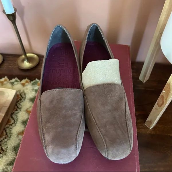 Munro Diedre Cocoa Suede Leather Brown‎ Flats Slip On Loafers Shoes NEW Size 7N - Image 2