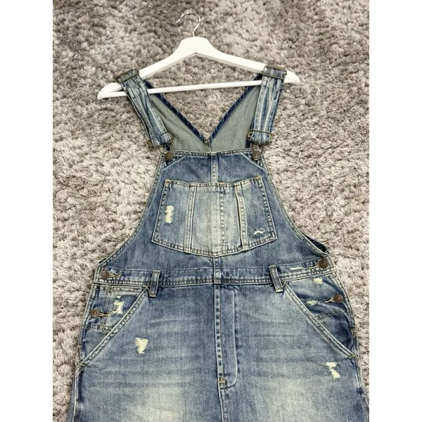 Free People We The Free Women’s Baxter Denim Dress Overall Jumper Grunge Size S - Image 4