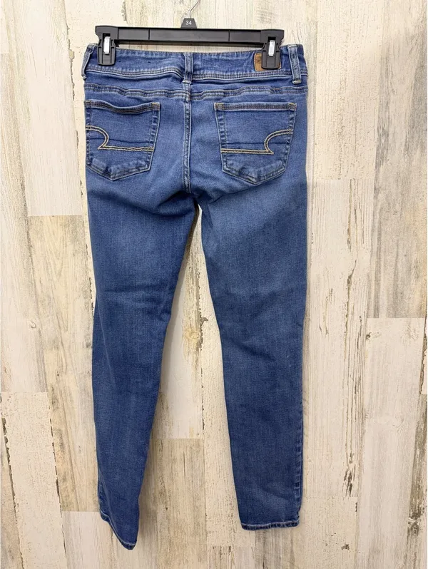 American Eagle Womens 6 Regular Stretch Skinny Jeans Double Button Distressed - Image 3