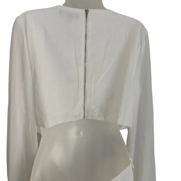 Lulu’s White Garden Bliss Long Sleeve Cutout Mini Dress XL Cocktail Bridal Party - Image 8