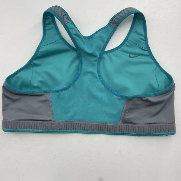Nike Medium Sports‎ Bra Teal Dri Fit Medium Support Wicking Racerback Athletic - Image 8