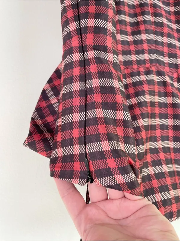Anthropologie Hutch Plaid Bow Jumpsuit in Red 8 Classic Preppy Holiday Festive - Image 11