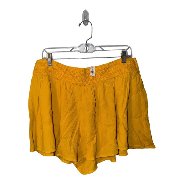 Aerie Mustard Flowy Pull On Shorts, Large - Image 2