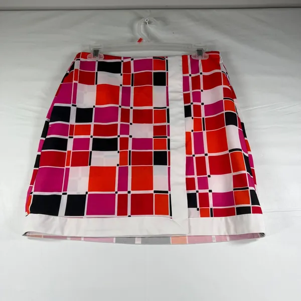 EP Pro Golf Skort Womens‎ 2 Red Pink Geometric Block Print Activewear Skirt - Image 2