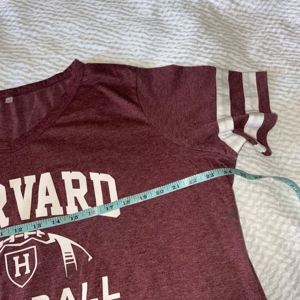 Maroon Harvard Football T-Shirt Size 3XL - Image 4