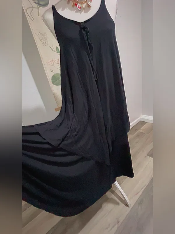 Free people beach black layered dress - Image 2