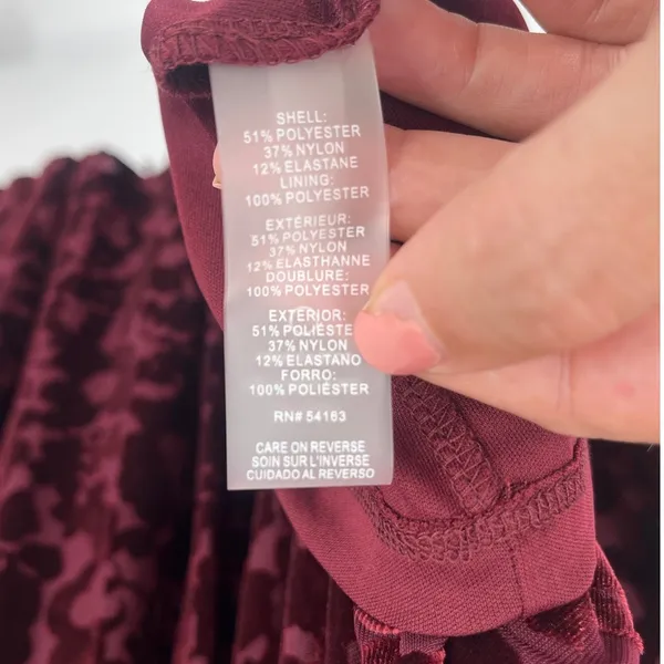 Tommy Hilfiger Burnout Velvet Dress Sz 6 Whimsigoth Burgundy Sheer Romantic Goth - Image 14
