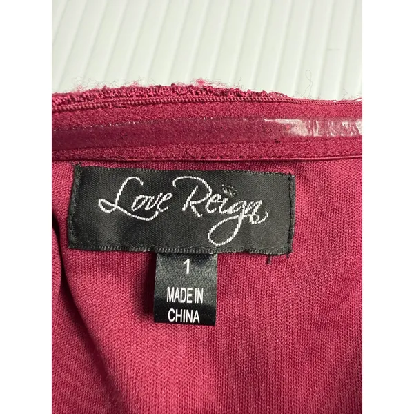 Love Reign Burgundy Lace Ruffle Beaded Waist Corset‎ Prom Party Dress Size 1 - Image 4