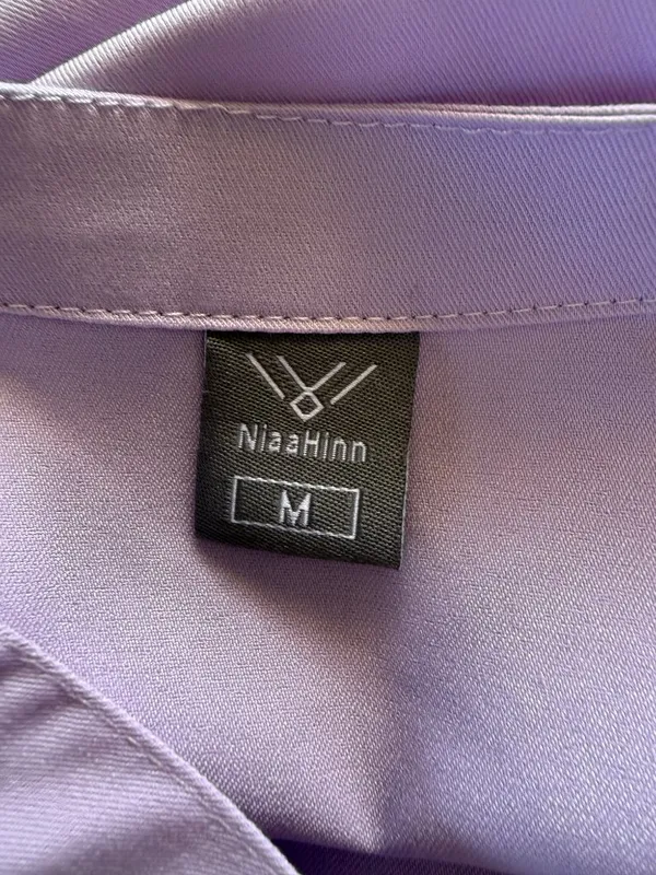 NiaaHinn women's lavender short sleeve v-neck pullover scrub top size medium - Image 6