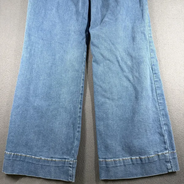 Avec Les Filles Wide Leg Jeans Womens 30 Blue Med Wash High Rise Stretch Denim - Image 13