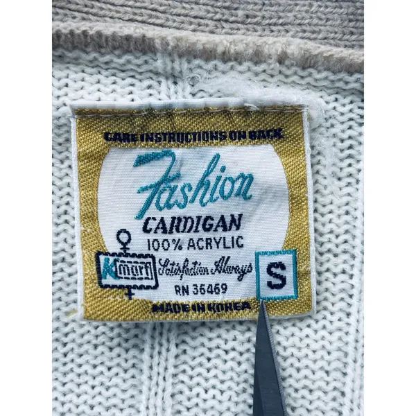 Vintage 70s Kmart Women's Small Stripe Cardigan Retro Sweater Funky Academia - Image 4