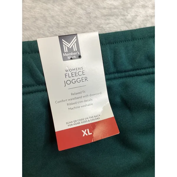 Members Mark Womens Fleece Jogger Teal Green Relaxed Fit Sweatpants XL.‎ - Image 3
