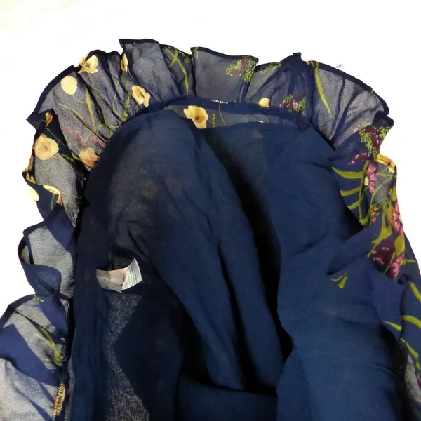 Reformation Dress Womens 4 Navy Floral Christine Ruffled Mini Tie Strap Viscose - Image 11