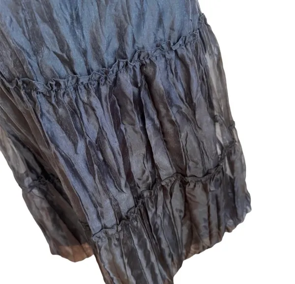 NWT WHBM White House Black Market Black Ruffle Tiered Skirt Bubble Hem 4 Party - Image 4