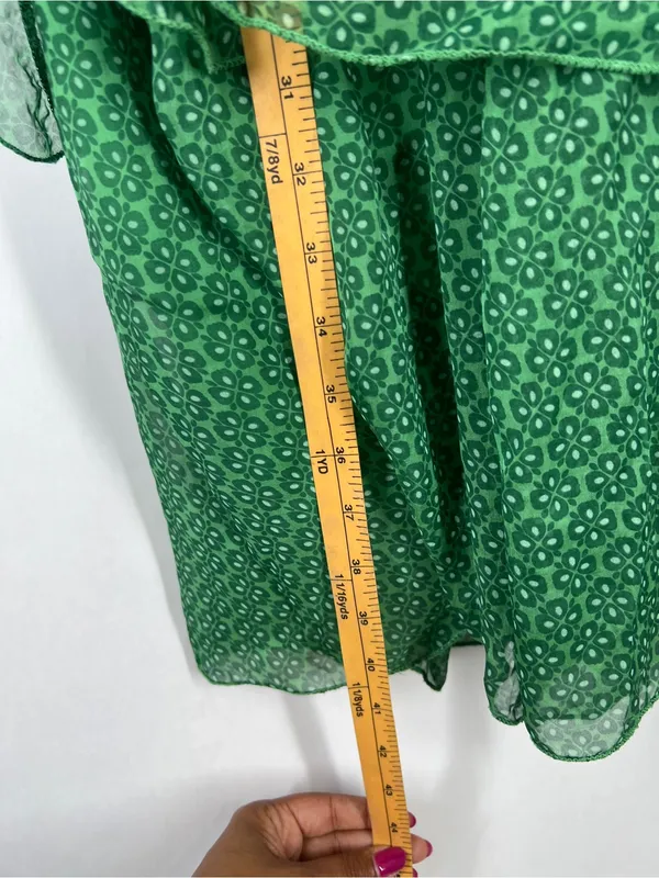 Marie‎ la Lune XL Green Silk Blend Layered High-Low Dress Made in Italy - Image 12