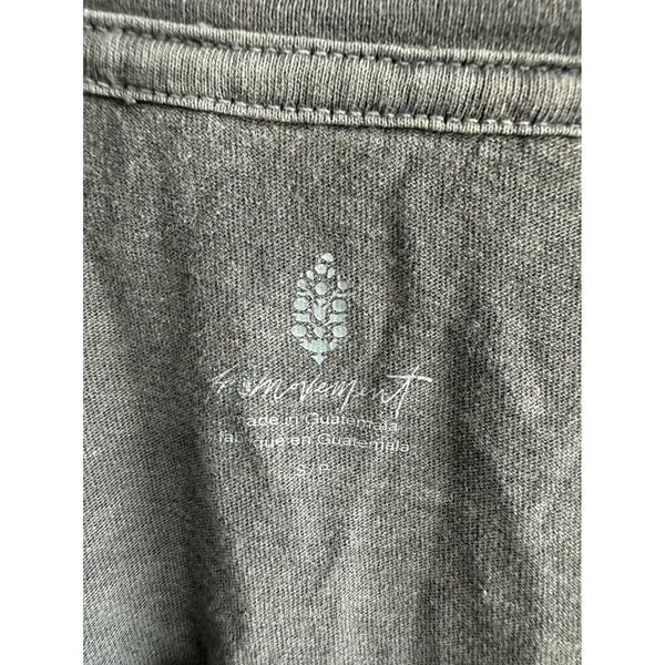 Free People Movement Womens Gray Mineral Wash Boxy Crop Tee Shirt Small 3814 - Image 3