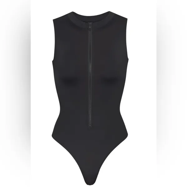 NWT Skims Zip up Sleeveless One Piece Swimsuit Black Onyx Size S - Image 5