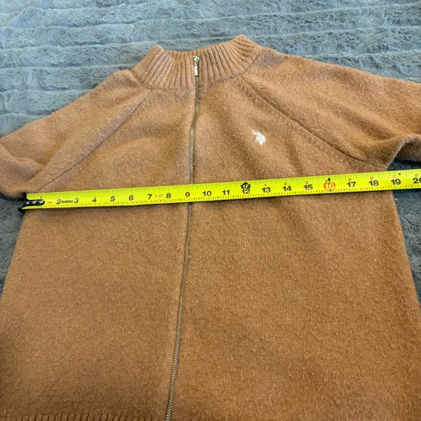 Vintage U.S. Polo Assn. Camel Brown Full Zip Sweater Jacket Women’s Large - Image 7