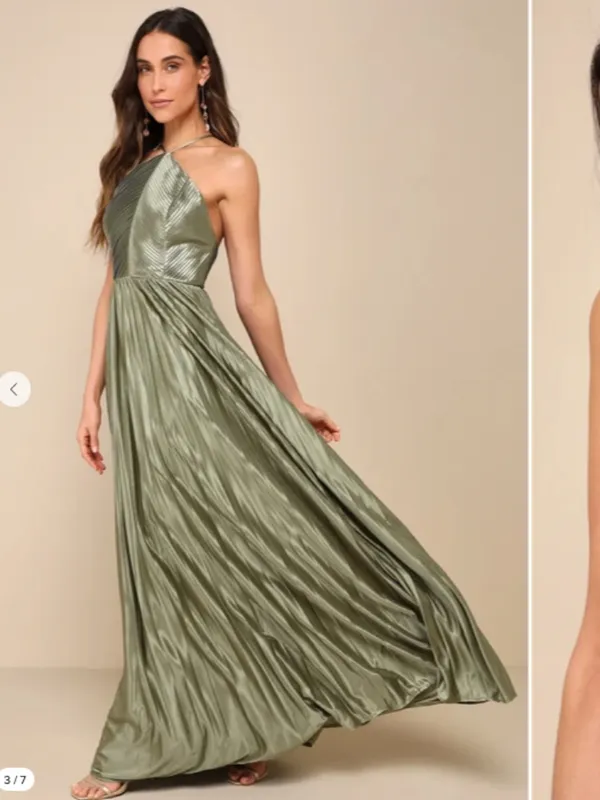 LULUS Sexy FLowy Prom Wedding Bridesmaid Glamorous Elegant Cutout Maxi Dress - Image 2