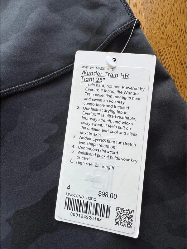 Lululemon Wunder Train High Rise 25” Heritage Camo Black Size 4 NWT [COPY] - Image 4