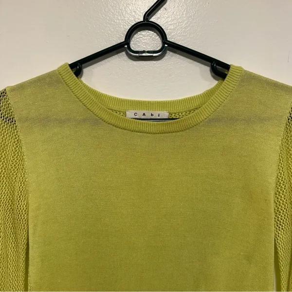 CAbi Light Yellow Knit sweater casual top. Size XS - Image 3