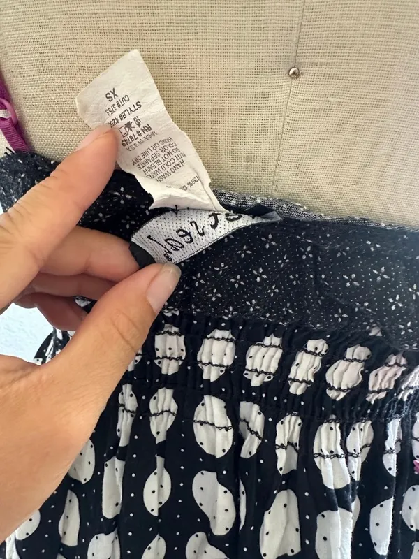 Wet Seal Polka Dot Smocked Sundress Black Purple XS - Image 6