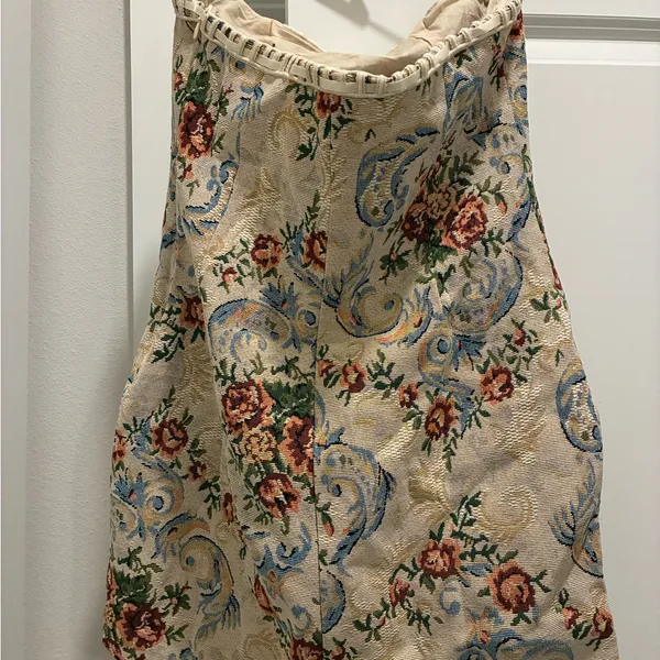 Showpo Floral Strapless Mini Dress - Cream, Blue, Red - Image 6