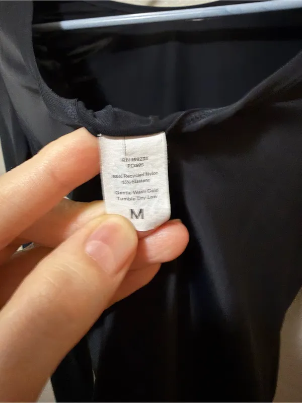 Parade Black Scoop Back Thong Bodysuit Long Sleeve Medium - Image 4