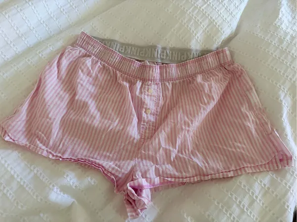 Victoria's Secret Pink & White Striped Sleep Shorts - Image 2