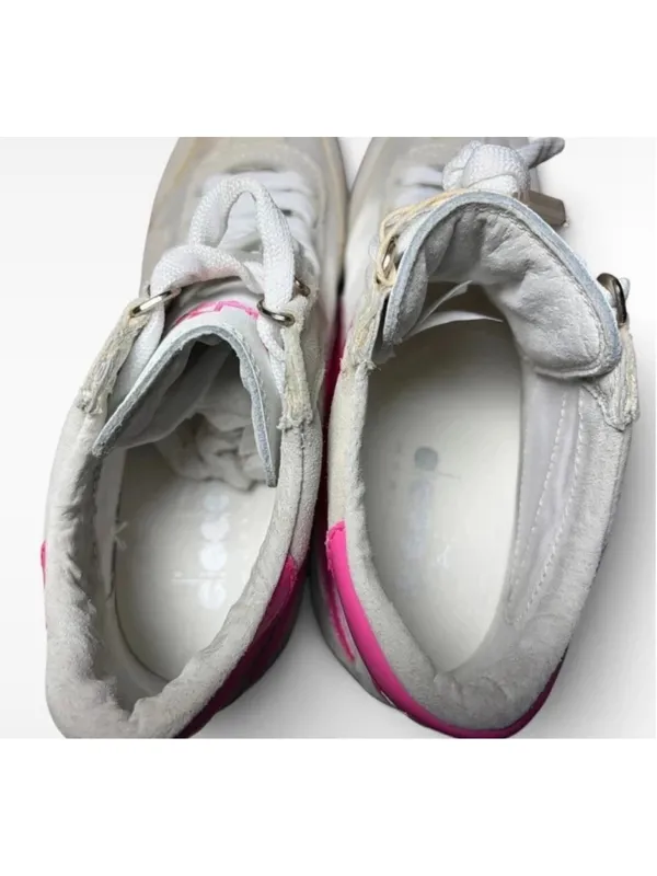 Women's Diadora Wedge Retro Sneakers White and Pink Size 7.5 - Image 7