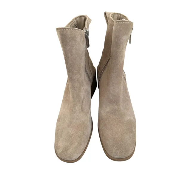 Steve Madden Ruthy Tan Suede Ankle Boots Block Heel Side Zip Size 7 - Image 3