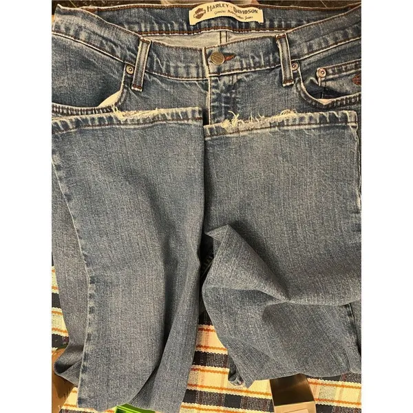 ‎Harley Davidson Straight Leg Jeans Blue Size 10P - Image 10