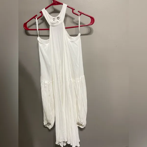 Free People NEW Drift Away Cold Shoulder Balloon Sleeves Tunic‎ Dress Small - Image 3