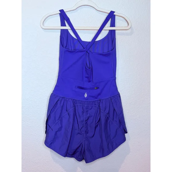 Free People Movement Blue Violet Cutout Active Romper Size S - Image 4