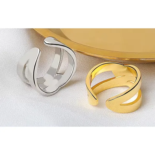 Boutique Layered Cross Ring‎ | White Gold Sterling Silver - Image 8