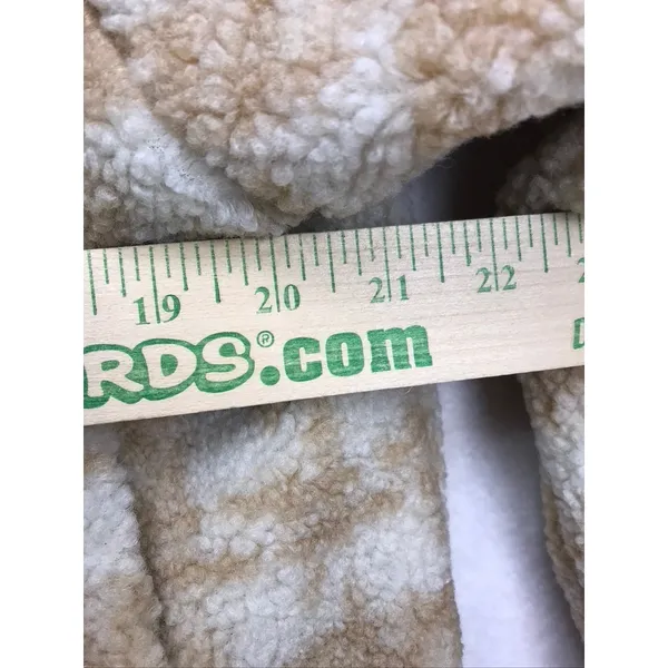 Blu Pepper Tan Plaid‎ Faux Fur Sherpa Button Up Cropped Jacket Womens Medium - Image 5