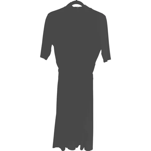 Lauren Ralph Lauren Black Mock Neck Belted Classic Fit &‎ Flare Midi Dress Sz 10 - Image 2