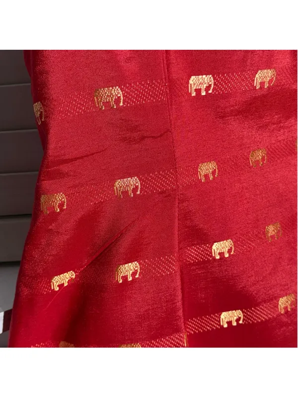 NWOT Thaisilk mod dress red gold elephant sleeveless unique elegant boho costume - Image 6