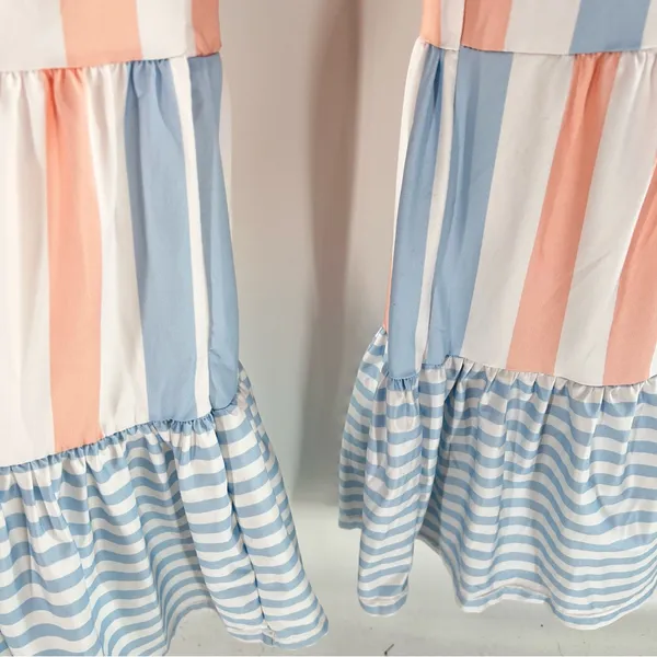 Striped Pink and Blue Jumpsuit Size M - Image 7