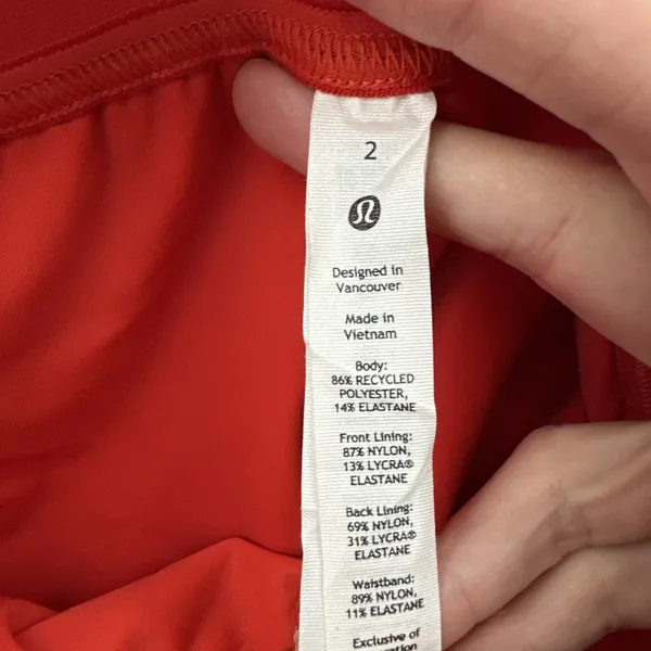Lululemon Court Rival Skirt Skort Hight Rise Hot Heat Tennis Women's 2 Tall - Image 6