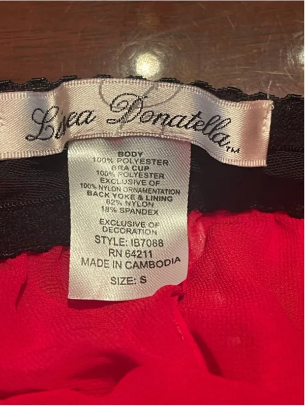Linea Donatella Red Black Lace Babydoll Chemise Thong Set NWT Size S and M - Image 10
