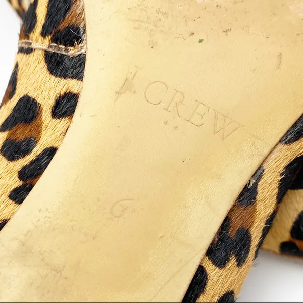 J. CREW Factory Animal Print Calf Hair Almond Toe Slip On Loafers Size 6 Casual - Image 9