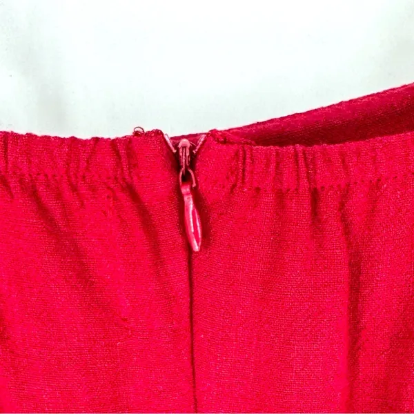 Polly Strappy Linen Wrap Mini‎ Sundress Red Size US 6 - Image 4