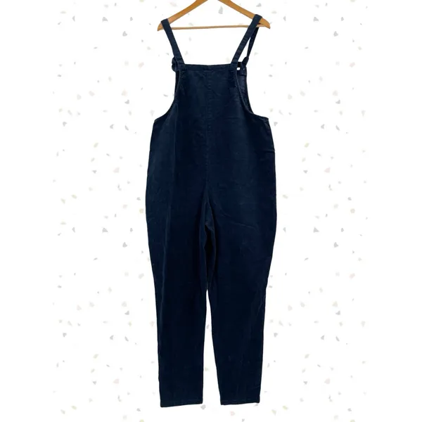 Lucy and Yak Navy Corduroy Dungaree Overalls Dark Blue Organic Cotton Size 12 - Image 2