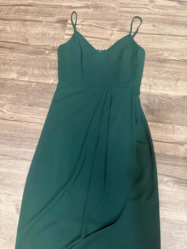 Lulu's Emerald Green Spaghetti-Strap Midi Dress with Front Slit - Image 7