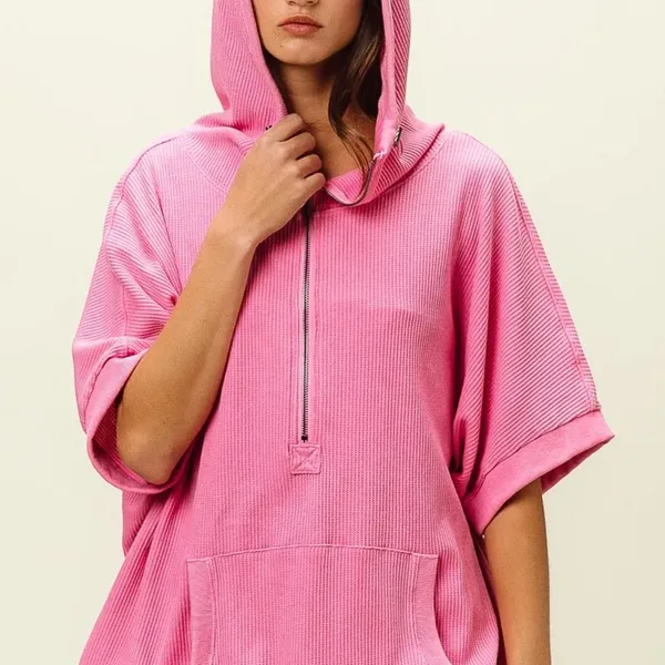 BiBi Vintage Washed Waffle Thermal Hoodie‎ - Image 12