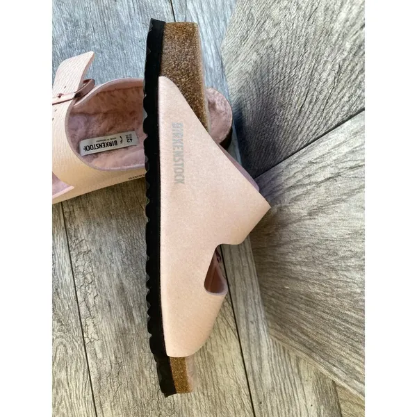 Birkenstock Arizona Shearling Sandals Desert Dust Light Rose Narrow Fit 42 - Image 8