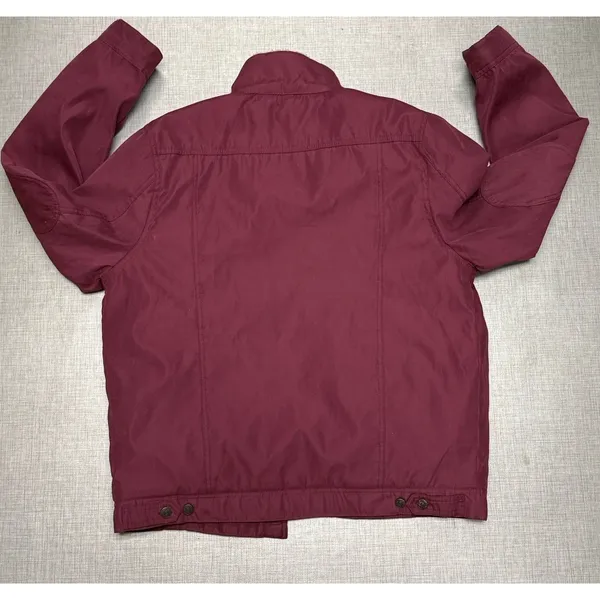 Aeropostale Burgundy Red‎ Sherpa Coat Mens Large Button Front - Image 2