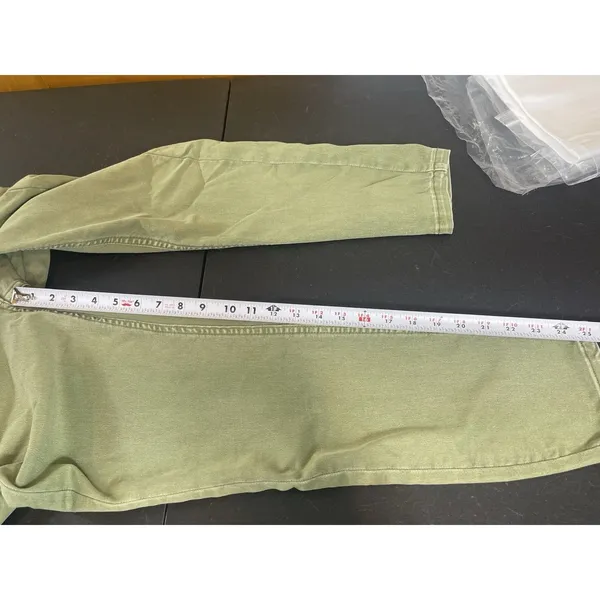 Free People M Army Green Utility Jumpsuit Boiler Suit Coverall Zip Front - Image 11