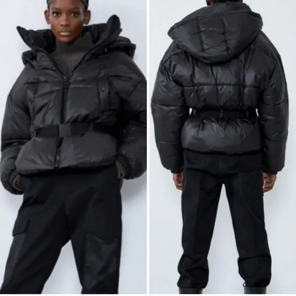Zara‎ Women's Elegant Black Puffer Jacket Size M - Image 2